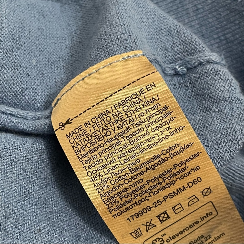 NEW Scotch & Soda Linen-Blend Regular Fit Crewneck Pullover in‎ Lake Blue - Picture 8 of 14
